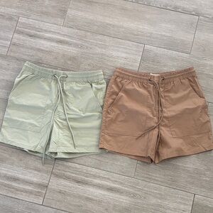 PacSun Athletic Shorts - Light Green and Brown Men’s size Small